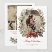 Christmas Card Watercolor botanical floral Kaart (Voorkant / Achterkant)