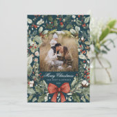 Christmas Card  Watercolor botanical floral  Kaart (Staand voorkant)