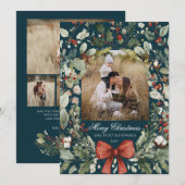 Christmas Card  Watercolor botanical floral  Kaart (Voorkant / Achterkant)