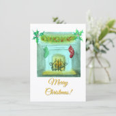 Christmas Card With A Fireplace Feestdagenkaart (Staand voorkant)