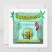 Christmas Card With A Fireplace Kaart (Voorkant)