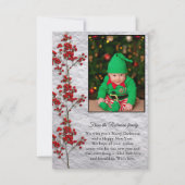 Christmas Card With a Smiling and Happy Baby. Bedankkaart (Voorkant)
