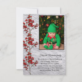 Christmas Card With a Smiling and Happy Baby. Bedankkaart