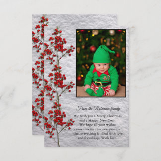Christmas Card With a Smiling and Happy Baby. Bedankkaart
