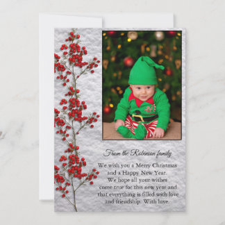 Christmas Card With a Smiling and Happy Baby. Feestdagenkaart