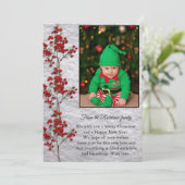 Christmas Card With a Smiling and Happy Baby. Feestdagenkaart (Staand voorkant)