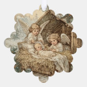 Christmas card with baby Snowflake Framed Ornament (Achterkant)