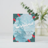 Christmas Card With Santa's Reindeer Bedankkaart (Staand voorkant)