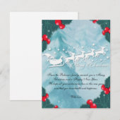 Christmas Card With Santa's Reindeer Bedankkaart (Voorkant / Achterkant)
