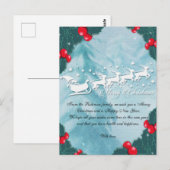 Christmas Card With Santa's Reindeer Briefkaart (Voorkant / Achterkant)