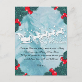 Christmas Card With Santa's Reindeer Briefkaart