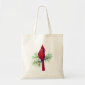 Christmas Cardinal Bird Watercolor Gift Tote Bag (Voorkant)