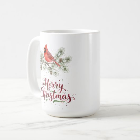 Christmas Cardinal Holiday Coffee Mok (Voorkant links)