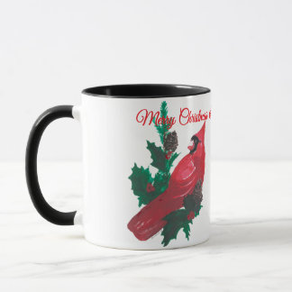 Christmas Cardinal & Holly Mug Cup Mok