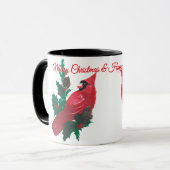 Christmas Cardinal & Holly Mug Cup Mok (Voorkant links)