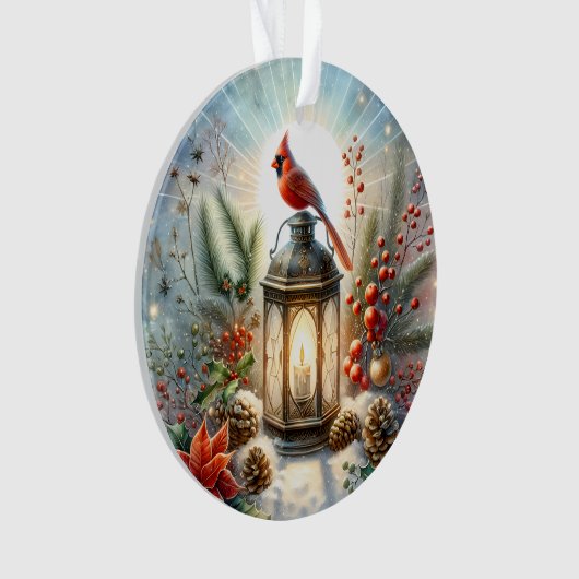 Christmas Cardinal Lantern Ornament (voorkant)