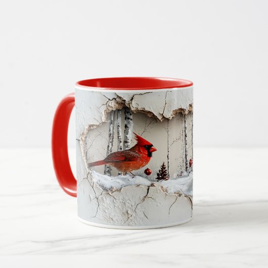 Christmas Cardinal Mug Mok (Voorkant links)