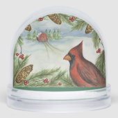 Christmas Cardinal Snow Globe  Sneeuwbol (Voorkant)