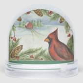 Christmas Cardinal Snow Globe  Sneeuwbol (Achterkant)