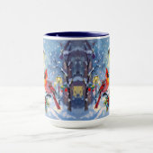 Christmas Cardinals and Snowy Lamppost Mok (Midden)