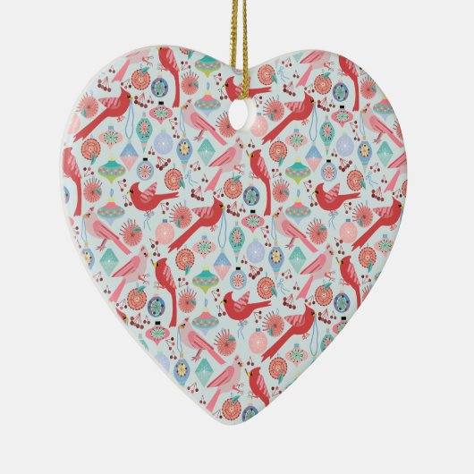 Christmas Cardinals Midcentury Modern Keramisch Ornament (Rechts)