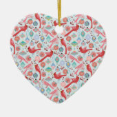 Christmas Cardinals Midcentury Modern Keramisch Ornament (Voorkant)
