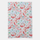 Christmas Cardinals Midcentury Modern Theedoek (Verticaal)