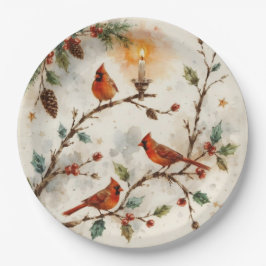 Christmas Cardinals Papieren Bordje