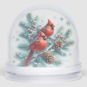 Christmas Cardinals Winter  Sneeuwbol (Voorkant)