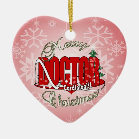 CHRISTMAS CARDIOLOGIST DOCTOR KERAMISCH ORNAMENT (Voorkant)