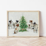 Christmas | Carl Reichert Poster<br><div class="desc">Christmas | Carl Reichert’s Christmas is a heartwarming painting that captures a festive scene featuring an adorable group of dogs gathered around a beautifully decorated Christmas tree. The dogs’ curious and playful expressions bring life to the composition, while the glowing lights and ornaments on the tree add a warm holiday...</div>