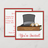 Christmas Carol en Engelse Top Hat en Spectacles Kaart (Voorkant / Achterkant)