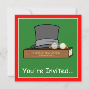 Christmas Carol en Engelse Top Hat en Spectacles Kaart