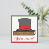 Christmas Carol en het Engelse Top Hat Party Kaart (Staand voorkant)