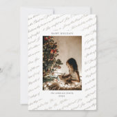 Christmas Carol Script Faux Gold Fotobehang Feestdagenkaart (Voorkant)