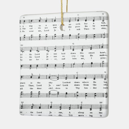 Christmas Carol Sheet Music Away in a Manger Keramisch Ornament (Links)