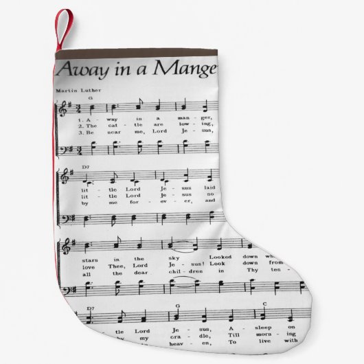 Christmas Carol Sheet Music Away in a Manger Kleine Kerstsok (Voorkant)