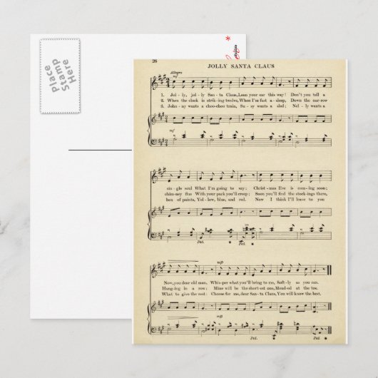 Christmas Carol: "Vrolijke oude kerstman" Feestdagenkaart (Voorkant / Achterkant)