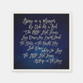 Christmas Carol weg in een kribbe Midnight Blue Servet