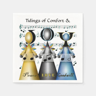Christmas Carolers Angels Choir Singers Feestdagen Servetten