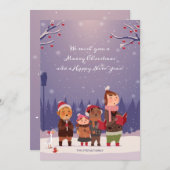 Christmas Carolers Holiday Kaart (Voorkant / Achterkant)