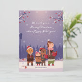 Christmas Carolers Holiday Kaart (Staand voorkant)