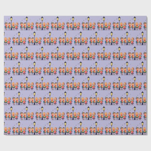 Christmas Carolers Singing by a Lampost Cadeaupapier (Vlak)