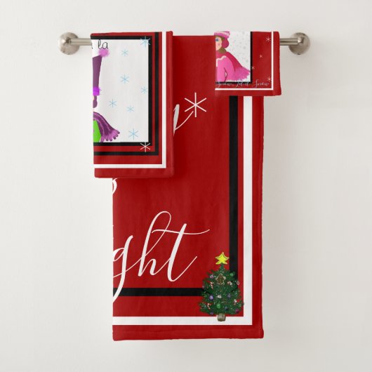 Christmas Carolers Snowflakes Bad Handdoek (Insitu)