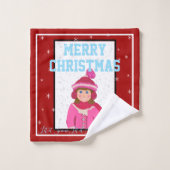 Christmas Carolers Snowflakes Bad Handdoek (Wasdoekje)