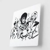 **CHRISTMAS CAROLERS** SQUARE WALL CLOCK VIERKANTE KLOK (Hoek)