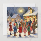 Christmas Carolers Vintage Holiday Feestdagenkaart (Voorkant)