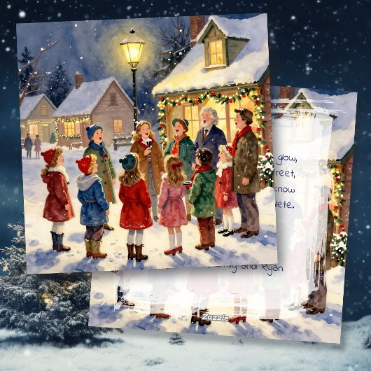 Christmas Carolers Vintage Holiday Feestdagenkaart
