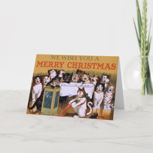 - Christmas Caroling Cats, Feestdagen Kaart (Voorkant)