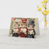 Christmas Caroling Cats Kaart (Gele Bloem)